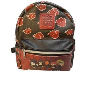 Naruto Shippuden Akatsuki Mini Backpack Red Cloud Chibi Anime Bag 9x11"